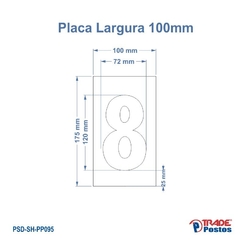 Placa Acrílica Transparente Numero 8 Para Painel Shell - Com Iluminação - PP070 - PP095 na internet
