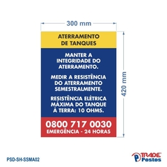 Placa Aterramento de Tanques 420x305mm - SSMA03 - comprar online