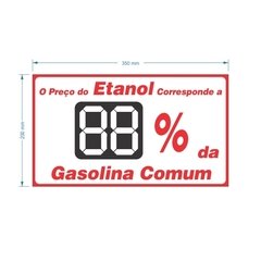 Placa ANP Porcentagem do Etanol / PSD-TR-PL0003 - comprar online