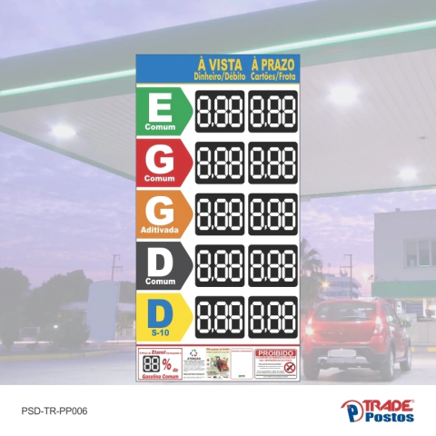 Placa PS de Preço À Vista ou À Prazo 200x100cm - PP006