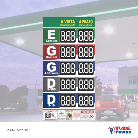 Placa PS de Preço À Vista ou À Prazo 200x100cm - PP012
