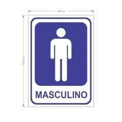 Placa PS 1mm Banheiro Maculino / PSD-TR-SN006 - comprar online