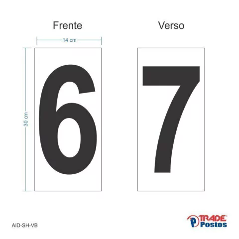 Placa Número 6 - 7 / PSD-EX-PN004-300x140mm