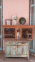 Vitrina alacena colgante. Espejo biselado. Largo 143cm x 66 alto x 35 prof. Producto muy frágil. Gestión de envío a cargo del comprador. - Rosachina - Mercadito Vintage