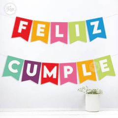 Banderines Feliz Cumple IMPRIMIBLES . ArcoIris
