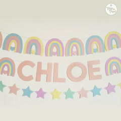 Guirnalda Arcoiris + Nombre + estrellas en internet