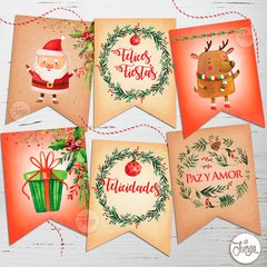 Imagen de Kit Navidad y Año Nuevo Papel Madera Imprimible