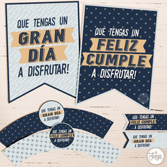 Kit Imprimible Desayuno Deco cumpleaños Azul - comprar online