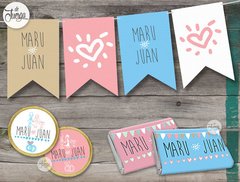 Kit Imprimible Boda. Invitación y Deco Personalizada - De Juerga Eventos