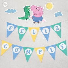 Kit Imprimible George Pig. Deco y Candy Bar Personalizado - De Juerga Eventos