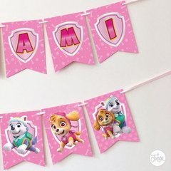 Kit Paw Patrol Rosa Personalizado Deco y Candy Bar Imprimible. skye y everest - comprar online