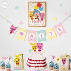 Kit imprimible Plim Plim Rosa. Fiestas de cumpleaños. Personalizado. Super completo - De Juerga Eventos