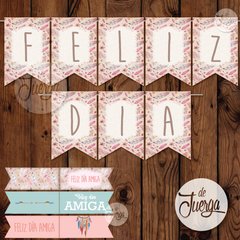 Día del Amigo Kit Imprimible de Té, Merienda ó Desayuno Boho Plumas - comprar online