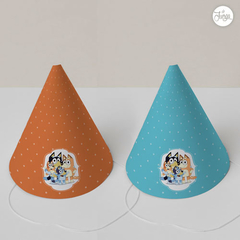 Kit Imprimible Bluey Personalizado - Naranja y Azul