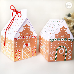 Cajitas IMPRIMIBLES. Casas de Jengibre Navideñas Rojo y Verde para Imprimir - comprar online