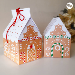 Cajitas IMPRIMIBLES. Casas de Jengibre Navideñas Rojo y Verde para Imprimir - tienda online