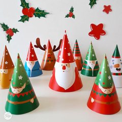 Santa Claus y ayudantes conos Imprimible. Decoración Navidad - comprar online