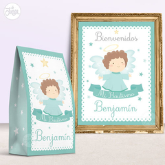 Kit Imprimible Bautismo Angelito - De Juerga Eventos