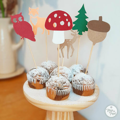 Topper Bosque Cupcakes x10u - comprar online