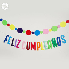 Guirnaldas Feliz cumpleaños y circulos