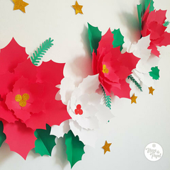 Pack x3 Flores Gigantes Navideñas + estrellas glitter en internet