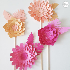 Topper De Flores Pack X4u. Cake Topper en internet