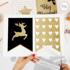 Kit Navidad y Año Nuevo Glitter Dorado Imprimible - tienda online