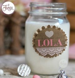 Kit Rústico Arpillera Personalizado Cumple, Bautismo, comunión. Para imprimir. - tienda online