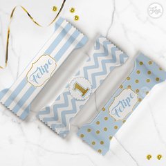 Kit Celeste y Glitter dorado Imprimible Personalizado - De Juerga Eventos