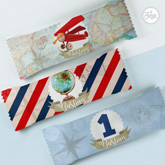 Kit Imprimible Viaje avión vintage. Deco y Candy Bar Aeroplano en internet