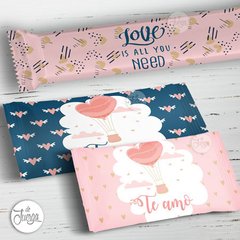 Imagen de Día de los Enamorados Desayuno Amor Rosa y Azul - Para imprimir