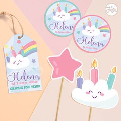 Kit Imprimible Nubes y Arcoirís Deco y Candy Bar. - comprar online