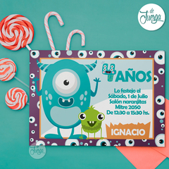 Kit Imprimible Pequeño Monstruo Candy Bar Deco Personalizado. Monstruitos