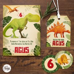 Kit Imprimible Dinosaurios Personalizado Deco y Candy Bar