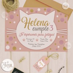 Kit Gatita Rosa Decoracion y Candy Bar