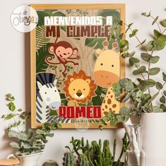 Kit Imprimible Safari Animales De La Selva Personalizado - tienda online