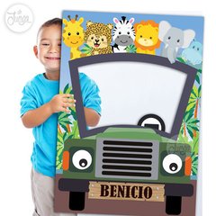 Marco Jeep Animales Imprimible Personalizado. Marco selfie Cumple