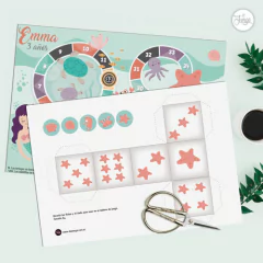Juego de Mesa Imprimible Sirenas. Incluye dado y fichas imprimibles - comprar online