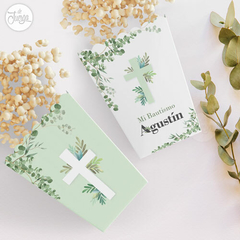 Kit imprimible Bautismo Hojas Verdes Deco y Candy Bar - De Juerga Eventos