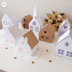 Kit x4 Casitas de papel Decorativas