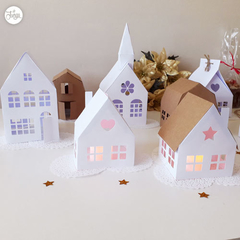 Kit x4 Casitas de papel Decorativas - comprar online