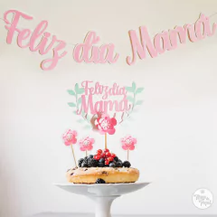 Guirnalda + Toppers Mamá Rosado