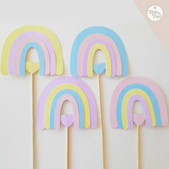 Pack x12 Toppers arcoiris
