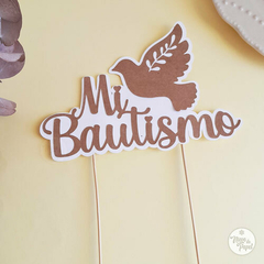 Topper Torta Mi Bautismo con palomita - comprar online