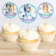 Kit Imprimible Bluey Personalizado - Naranja y Azul