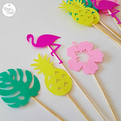 Topper Cupcake Tropical. flamencos . x12u - comprar online