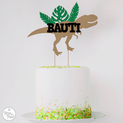 Topper Torta Dinosaurio con nombre y Palillos De Madera