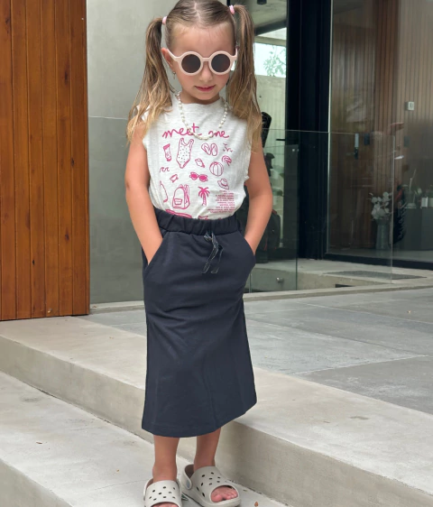 Remera sin mangas AMALFI gris melange - comprar online