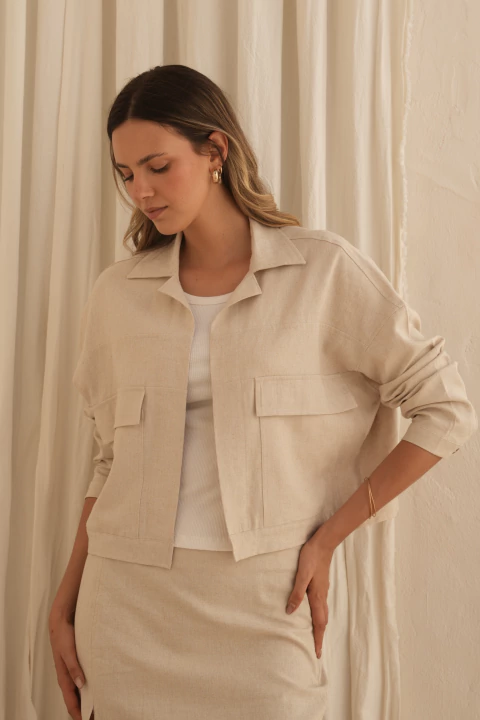 Chaqueta Amelia lino beige