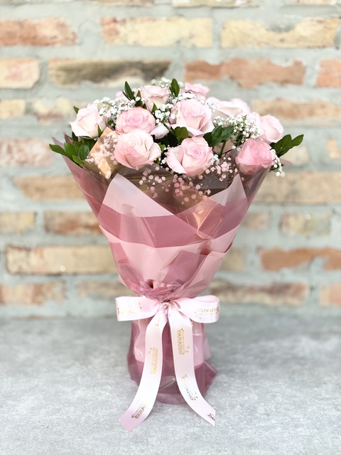Buquê Inteligente de 12 Rosas cor de Rosa - comprar online